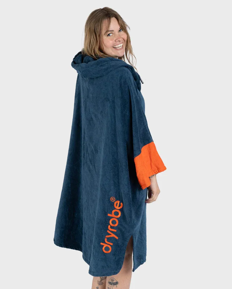 Dryrobe Full-Zip Organic Towel Changing Robe Deep Sea Blue-1