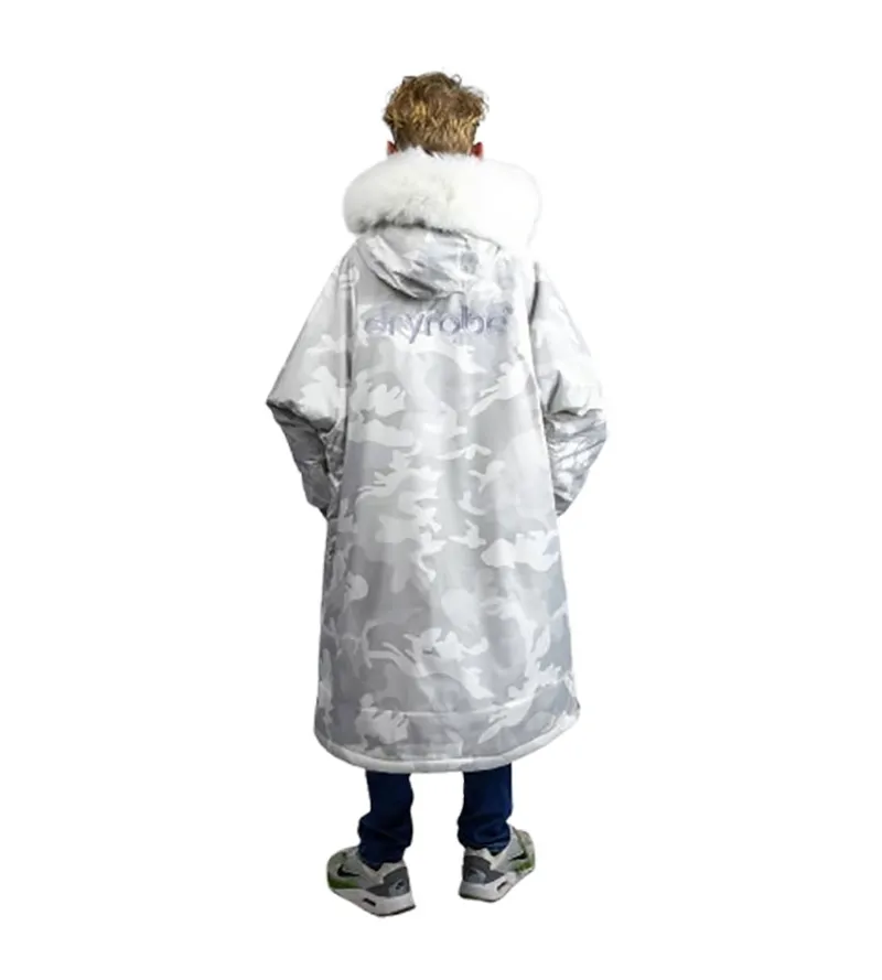 Dryrobe Advance Kids L/S Changing Robe 10-13 Alpine White Camo-2