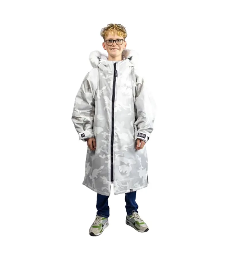 Dryrobe Advance Kids L/S Changing Robe 10-13 Alpine White Camo