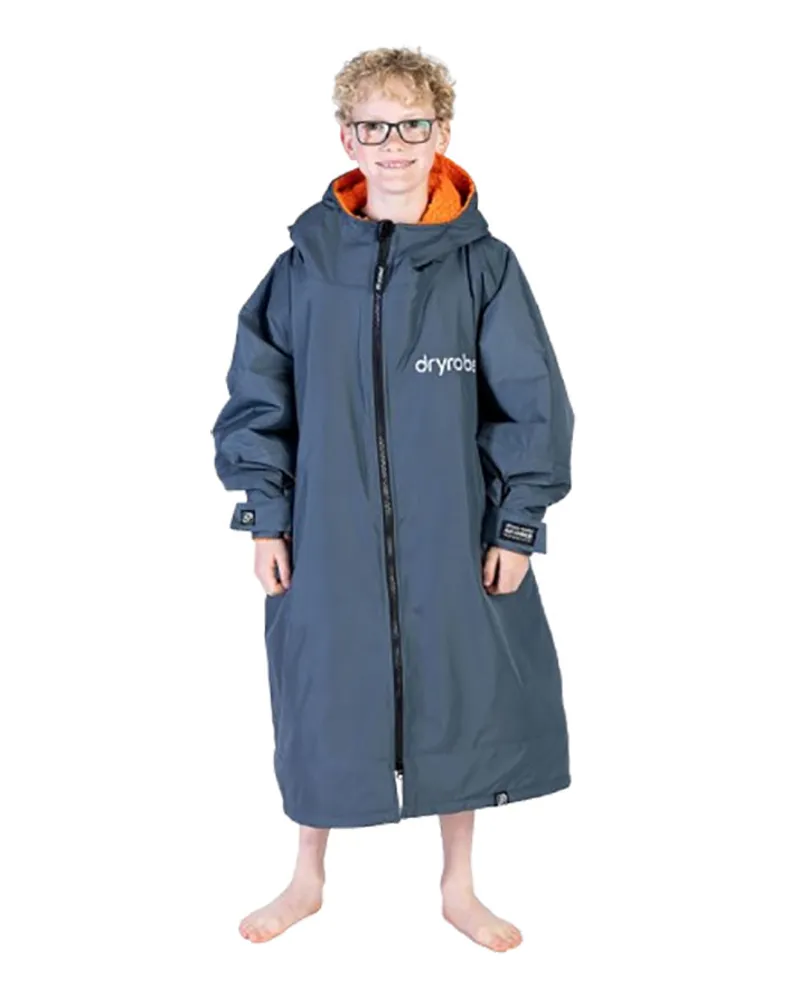 Dryrobe Advance Kids L/S Changing Robe 10-13 Dark Grey/Orange