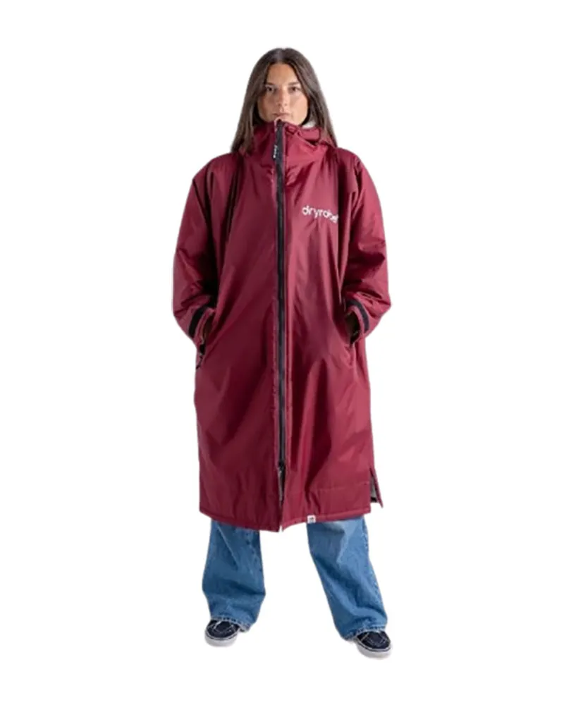 Dryrobe Advance L/S Changing Robe Large Burgundy/Silver Grey