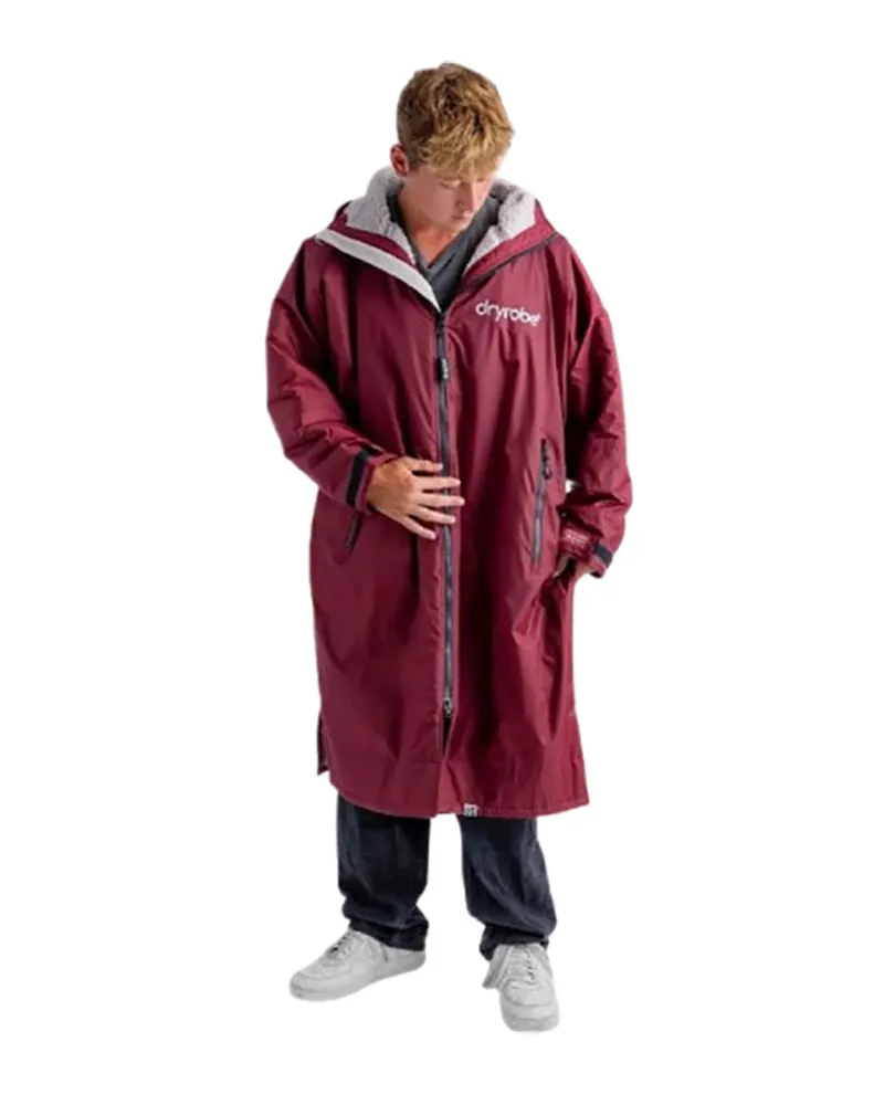 Dryrobe Advance L/S Changing Robe Large Burgundy/Silver Grey-5