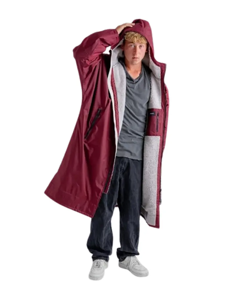 Dryrobe Advance L/S Changing Robe Large Burgundy/Silver Grey-4