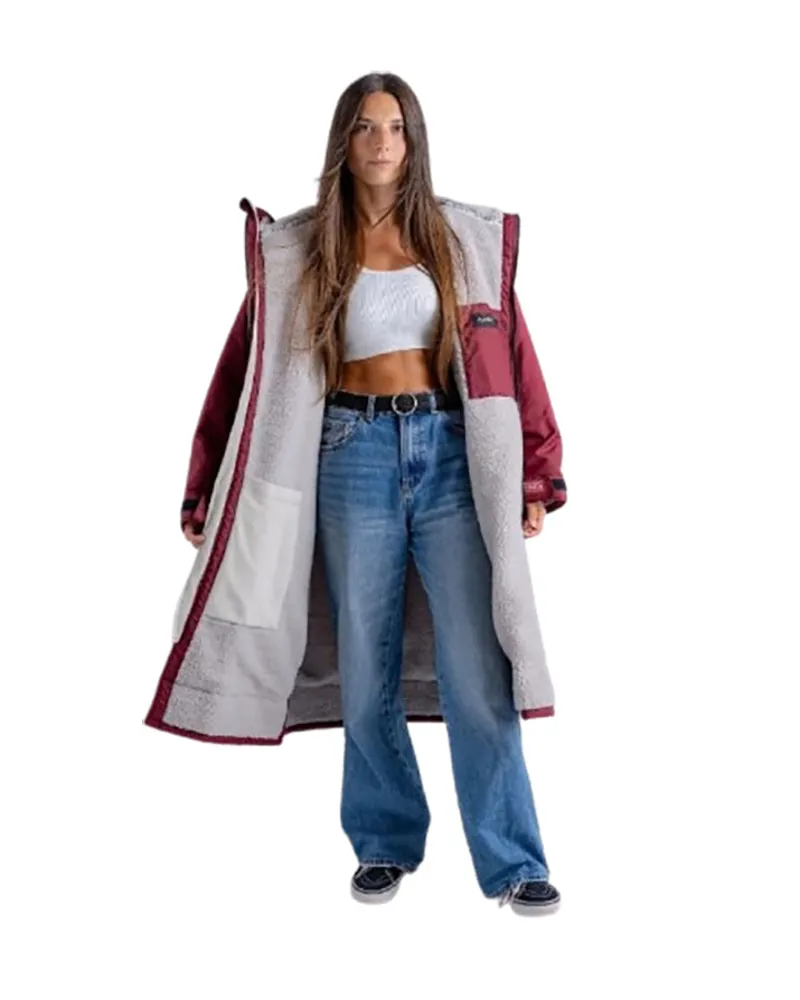 Dryrobe Advance L/S Changing Robe Large Burgundy/Silver Grey-3