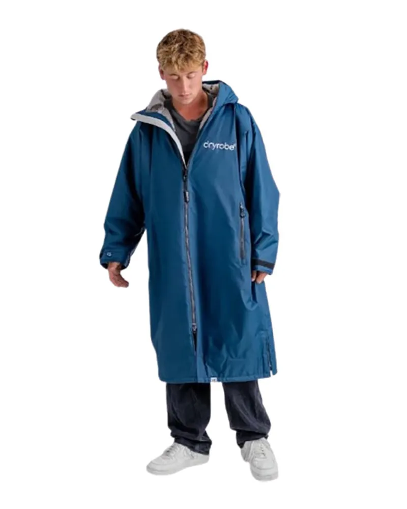 Dryrobe Advance L/S Changing Robe Large Deep Sea Blue/Sand Camo-6