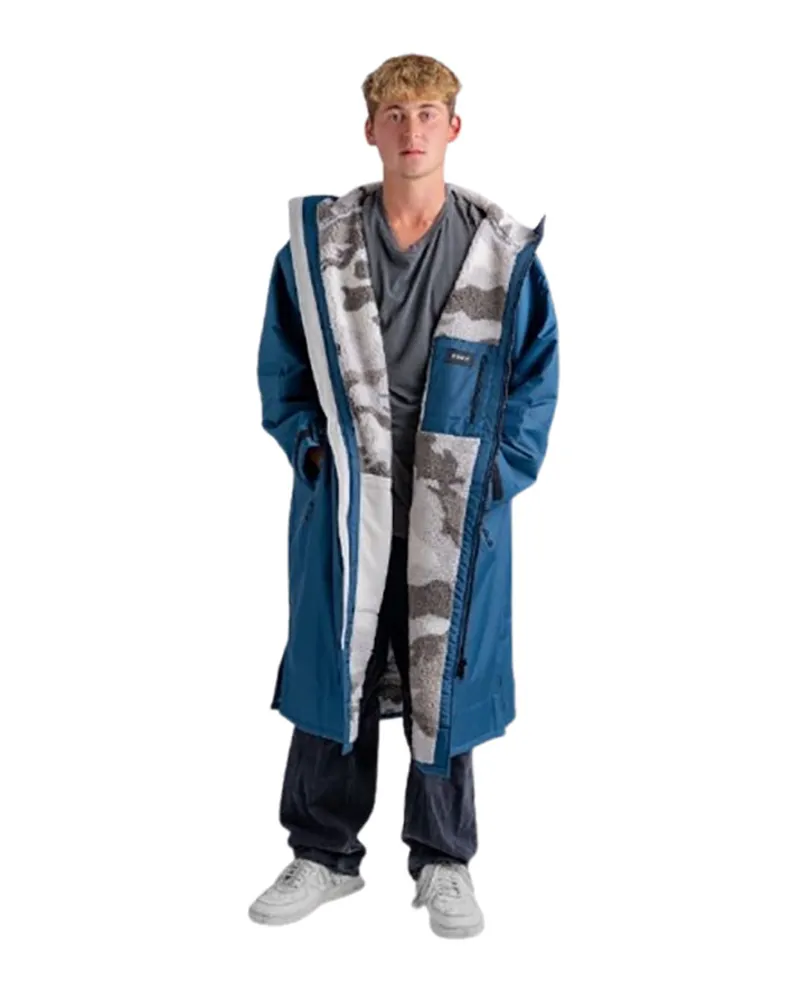 Dryrobe Advance L/S Changing Robe Large Deep Sea Blue/Sand Camo-4