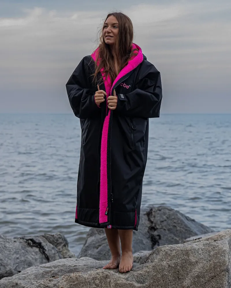 Dryrobe Advance L/S Changing Robe V3 Large Black/Pink-4