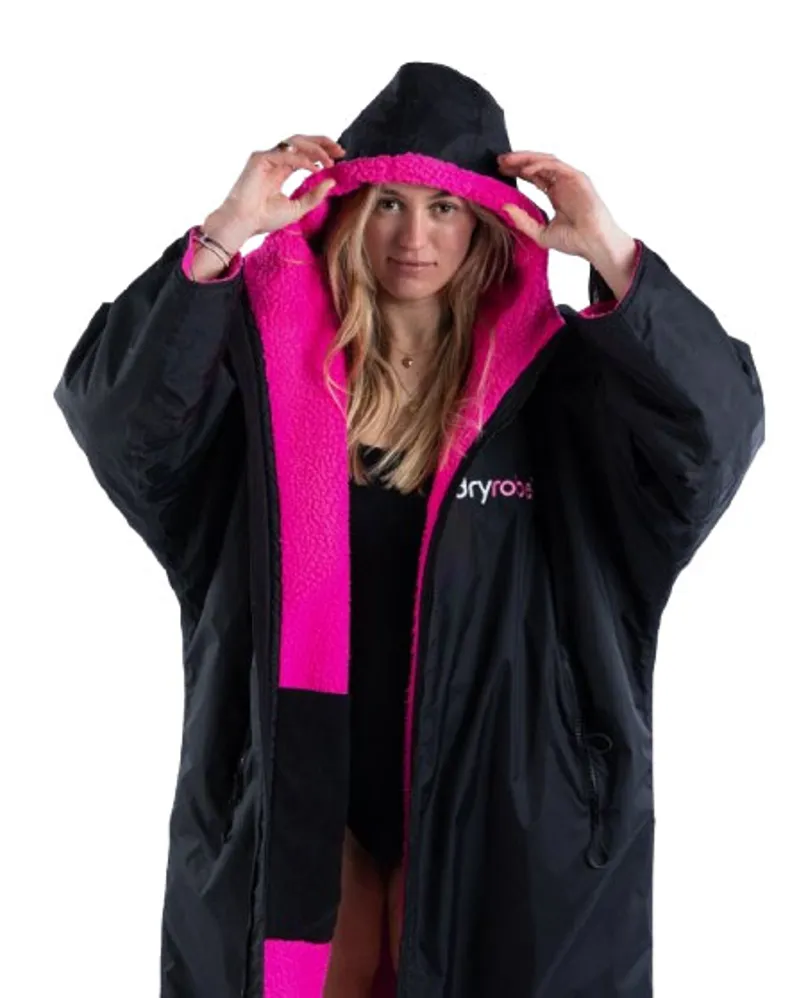 Dryrobe Advance L/S Changing Robe V3 Large Black/Pink-2