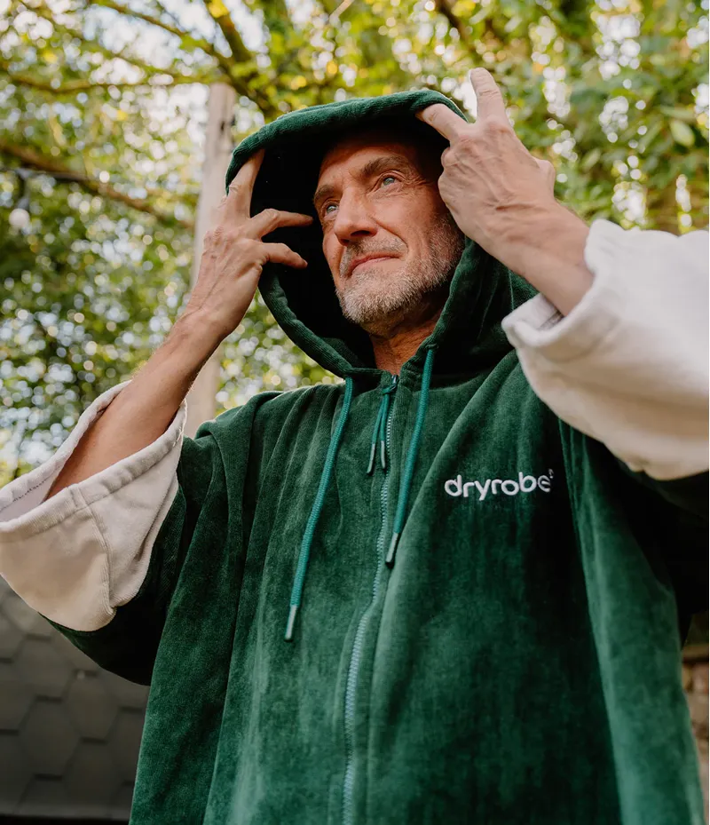 Dryrobe Full-Zip Organic Towel Changing Robe Sycamore Green-4