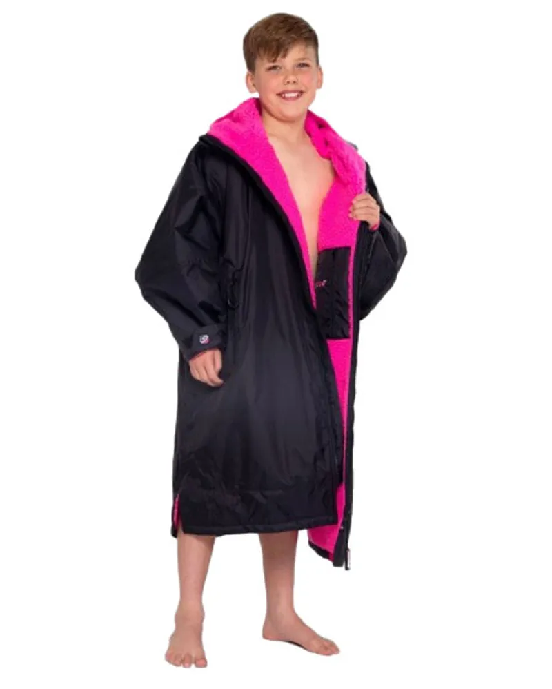 Dryrobe Kids L/S Advance Changing Robe V3 5-9 Black/Pink-1