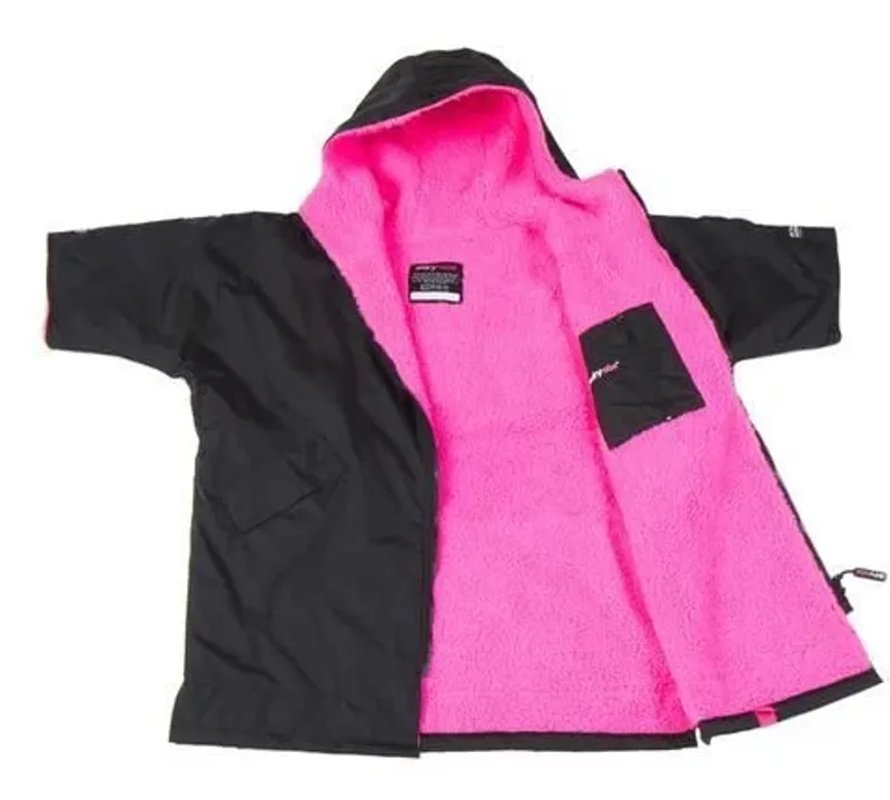 Dryrobe Kids L/S Advance Changing Robe V3 5-9 Black/Pink