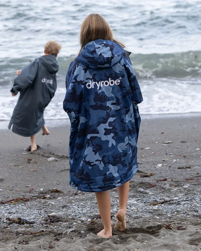 Dryrobe Kids L/S Advance Changing Robe V3 5-9 Blue Camo/Blue-3