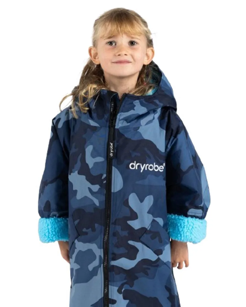 Dryrobe Kids L/S Advance Changing Robe V3 5-9 Blue Camo/Blue-2