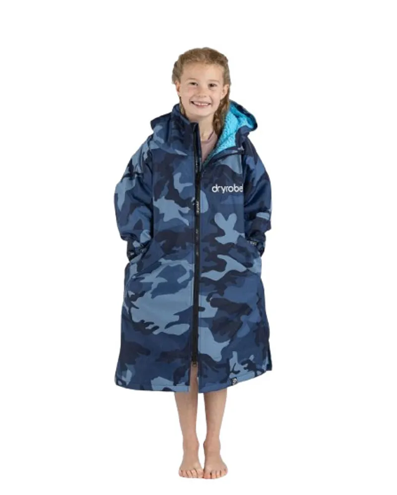Dryrobe Kids L/S Advance Changing Robe V3 5-9 Blue Camo/Blue