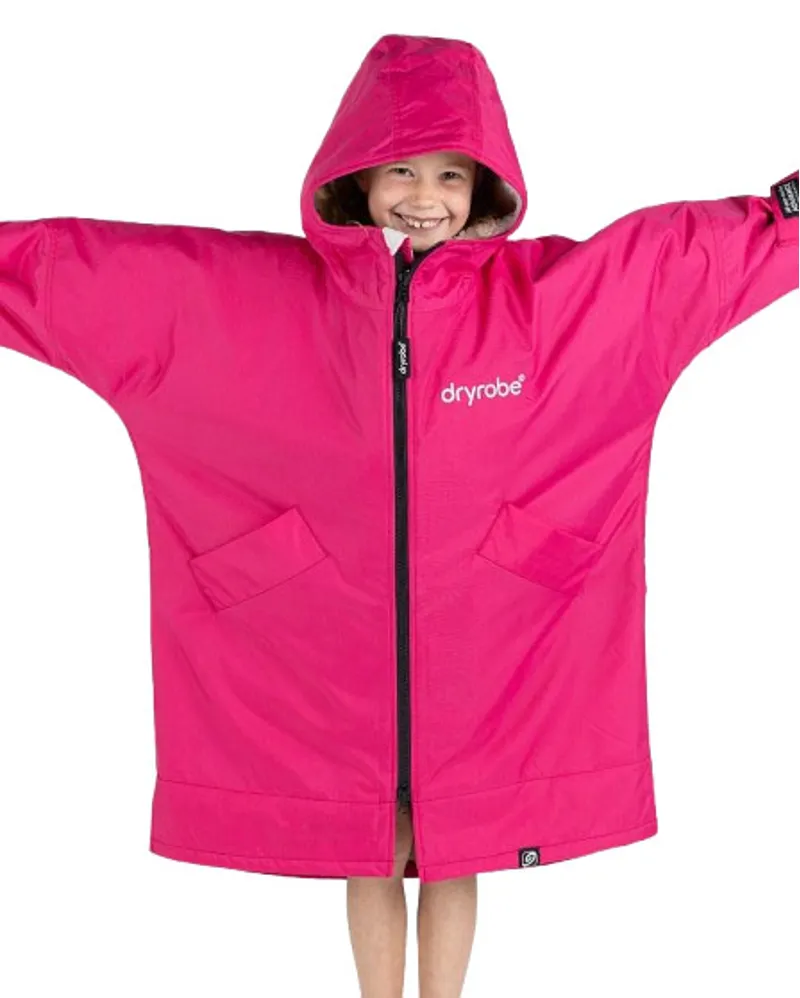 Dryrobe Kids L/S Advance Changing Robe V3 5-9 Pink/Light Grey-2