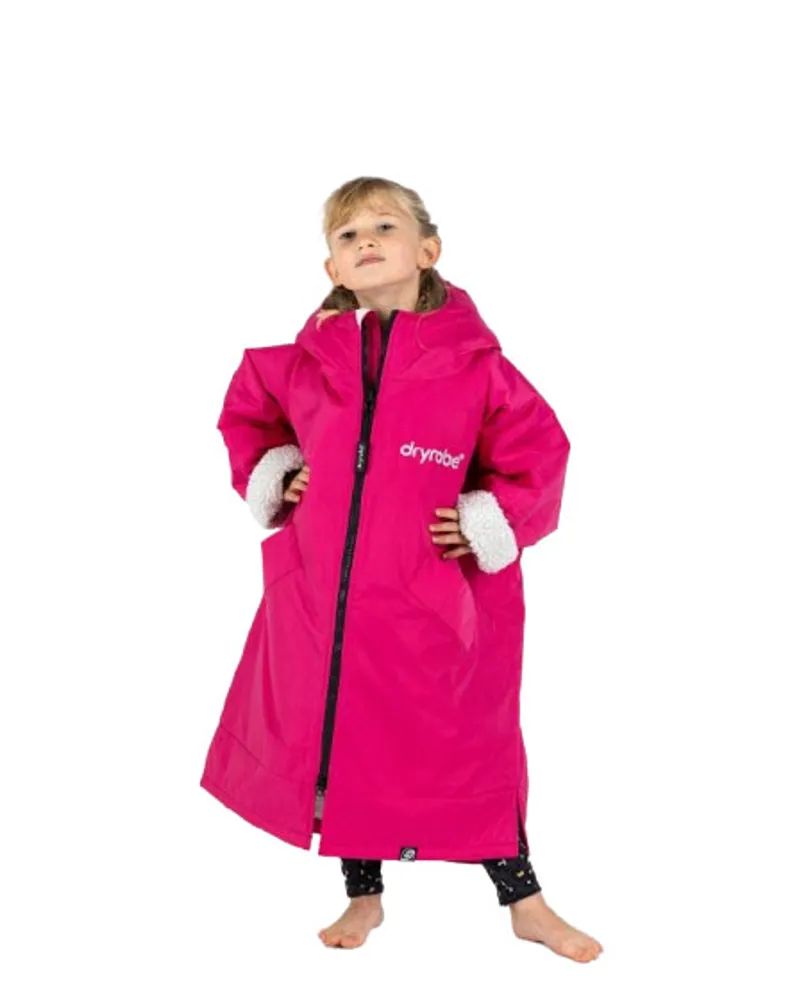 Dryrobe Kids L/S Advance Changing Robe V3 5-9 Pink/Light Grey-1