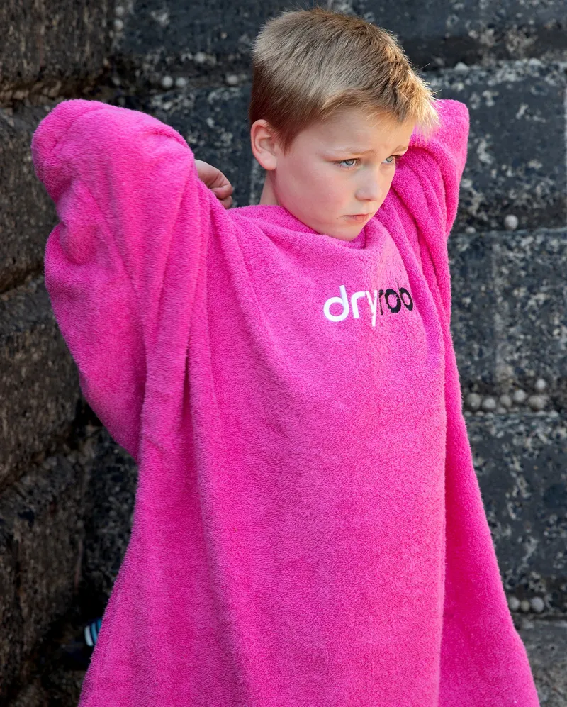 Dryrobe Kids Organic Poncho Towel 2026 Hot Pink-4