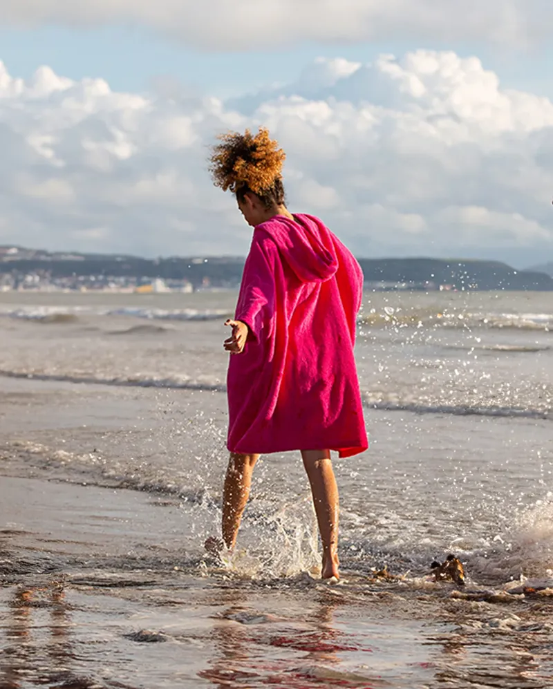 Dryrobe Kids Organic Poncho Towel 2026 Hot Pink-3