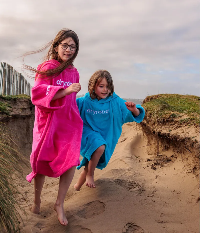 Dryrobe Kids Organic Towel Robe Poncho Blue-7