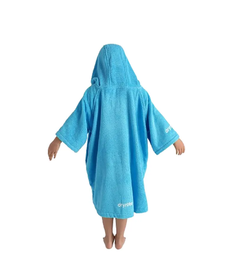 Dryrobe Kids Organic Towel Robe Poncho Blue-3