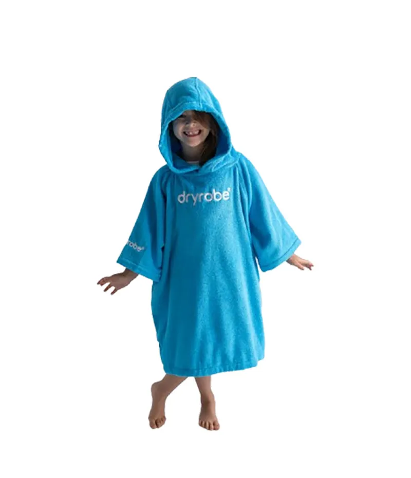 Dryrobe Kids Organic Towel Robe Poncho Blue