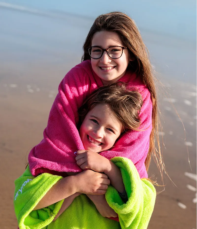 Dryrobe Kids Organic Towel Robe Poncho Lime Green-6