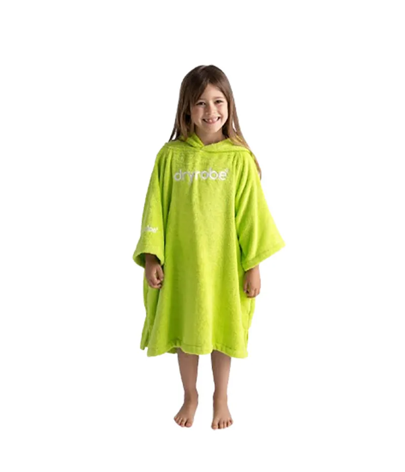 Dryrobe Kids Organic Towel Robe Poncho Lime Green
