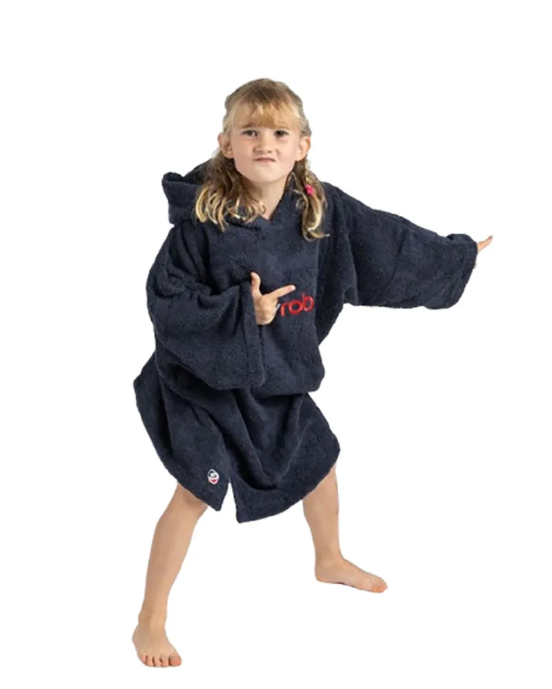 Dryrobe Kids Organic Towel Robe Poncho Navy-3
