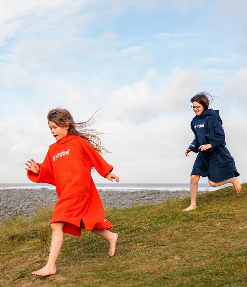 Dryrobe Kids Organic Towel Robe Poncho Orange-7