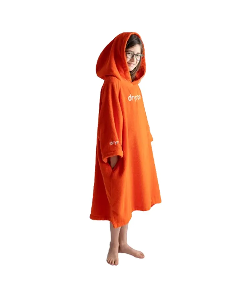 Dryrobe Kids Organic Towel Robe Poncho Orange-2