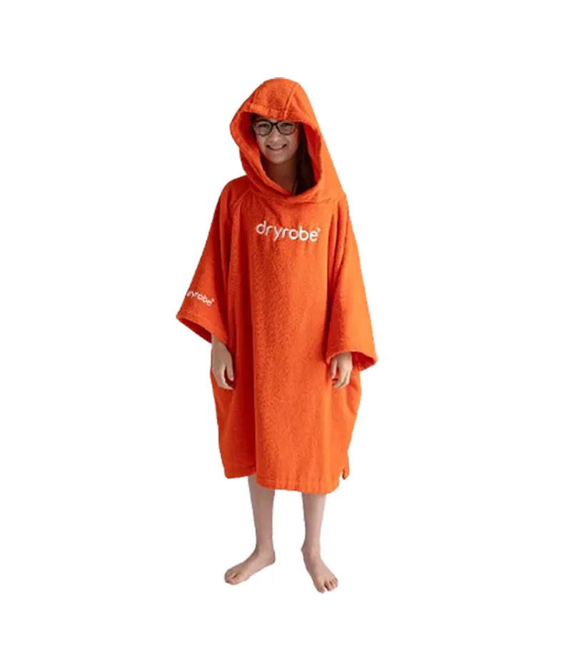 Dryrobe Kids Organic Towel Robe Poncho Orange