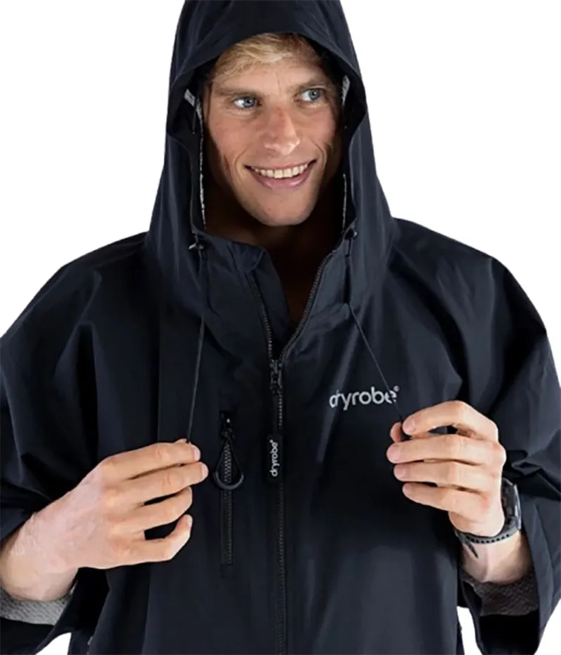 Dryrobe Lite Short Sleeve Changing Robe Black Grey M-4