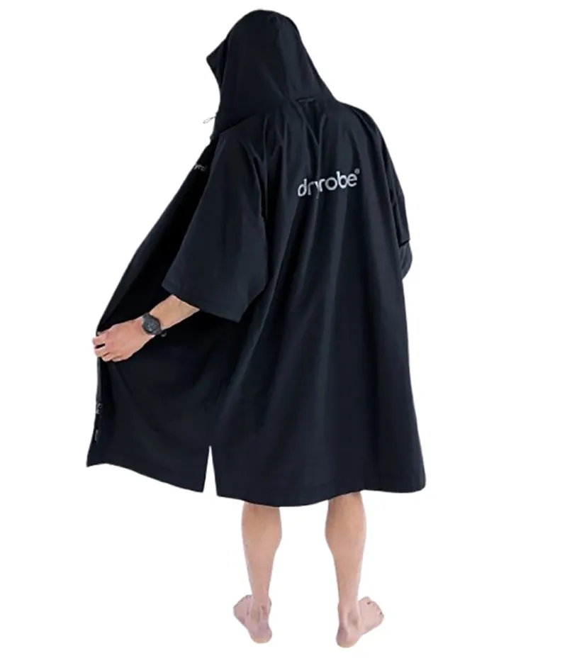 Dryrobe Lite Short Sleeve Changing Robe Black Grey M-3