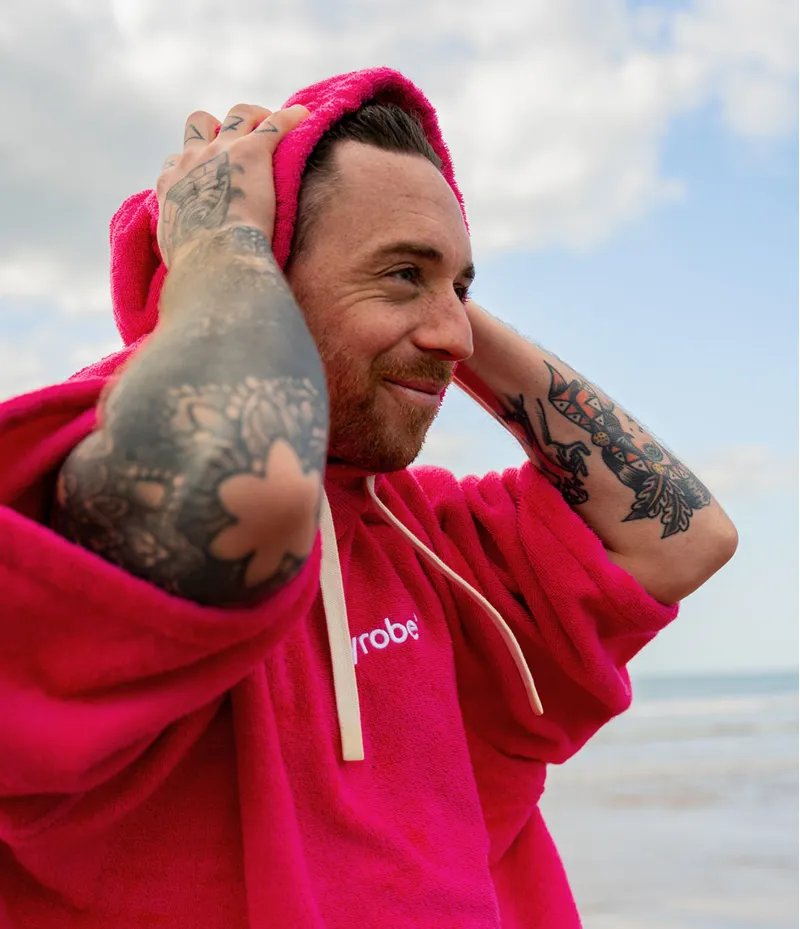 Dryrobe Organic Poncho Towel Robe 2026 Hot Pink-4