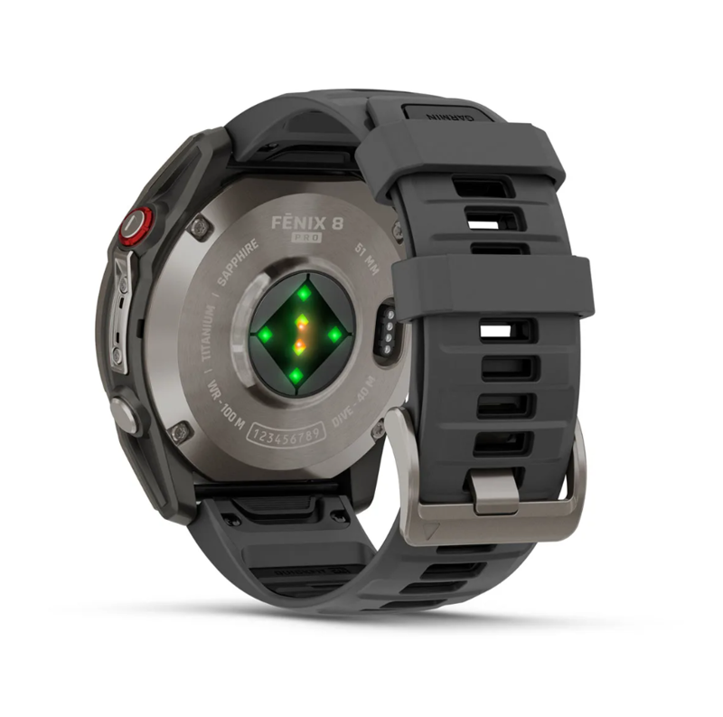 Garmin Fenix 8 Pro  51 mm AMOLED Sapphire Titanium with Graphite/black silicone band-9