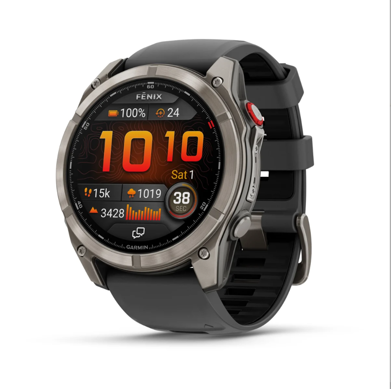 Garmin Fenix 8 Pro  51 mm AMOLED Sapphire Titanium with Graphite/black silicone band