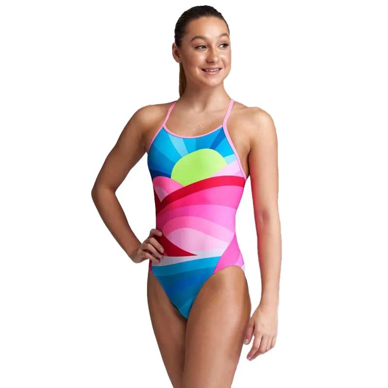 Funkita Girls Diamond Back Swimsuit - Summit Sunset -2