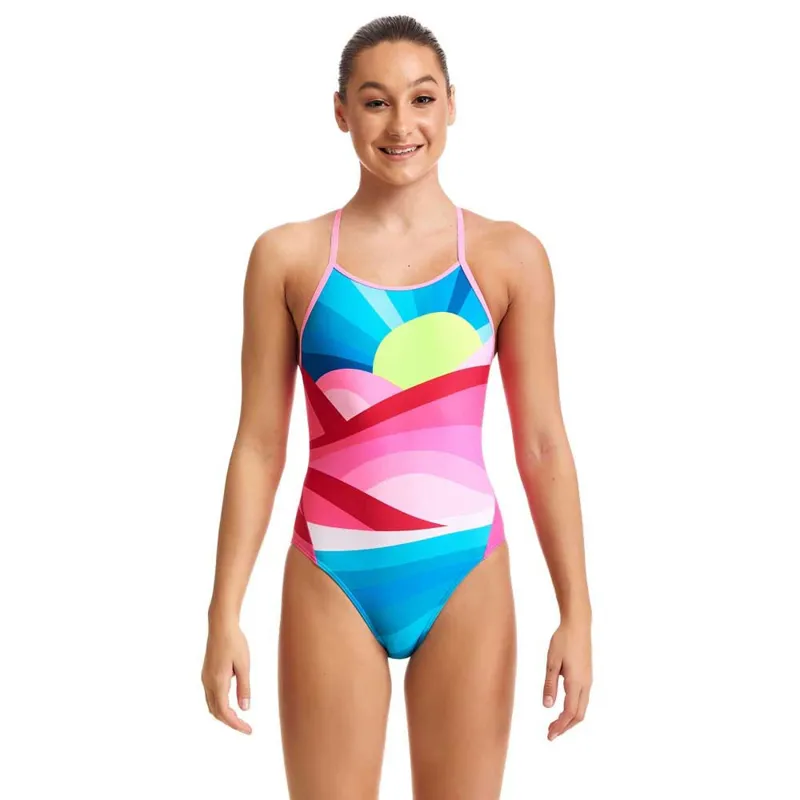 Funkita Girls Diamond Back Swimsuit - Summit Sunset 
