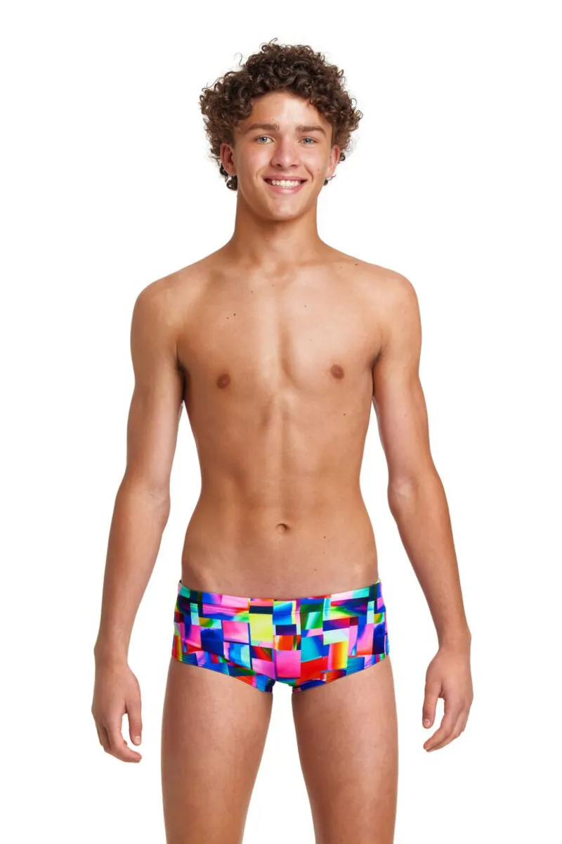 Funky Trunks Boy's Sidewinder Swim Trunks Patch Panels-1