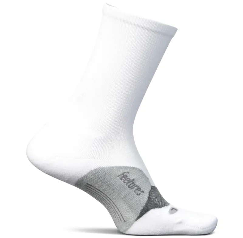 Feetures Elite Light Cushion Mini Crew Socks White-1