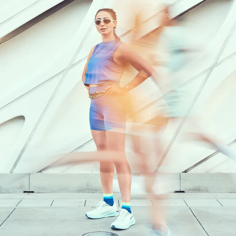 Feetures Elite Light Cushion Quarter Socks Surfboard Blue-3