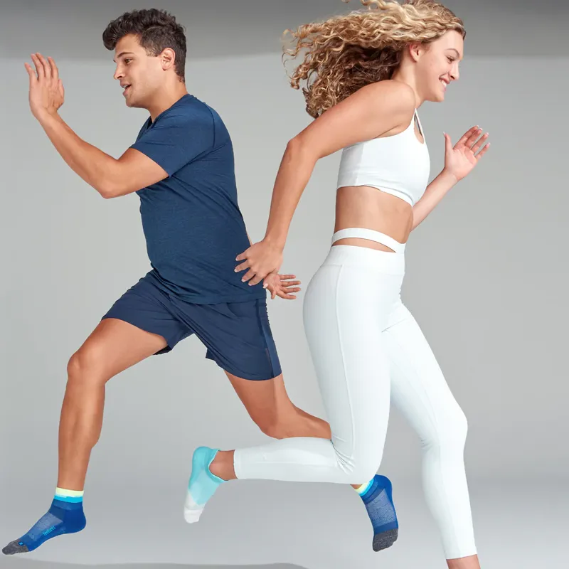 Feetures Elite Light Cushion Quarter Socks Surfboard Blue-2