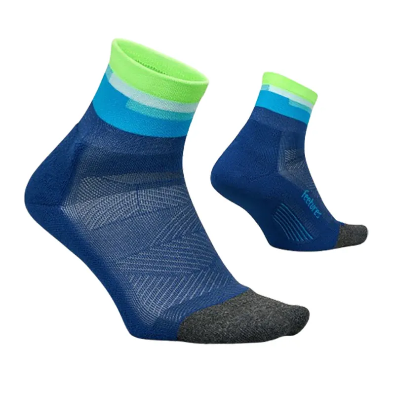Feetures Elite Light Cushion Quarter Socks Surfboard Blue-1