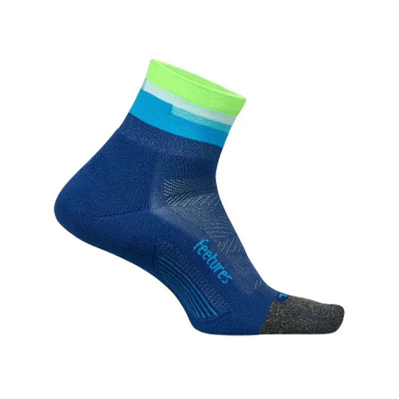Feetures Elite Light Cushion Quarter Socks Surfboard Blue