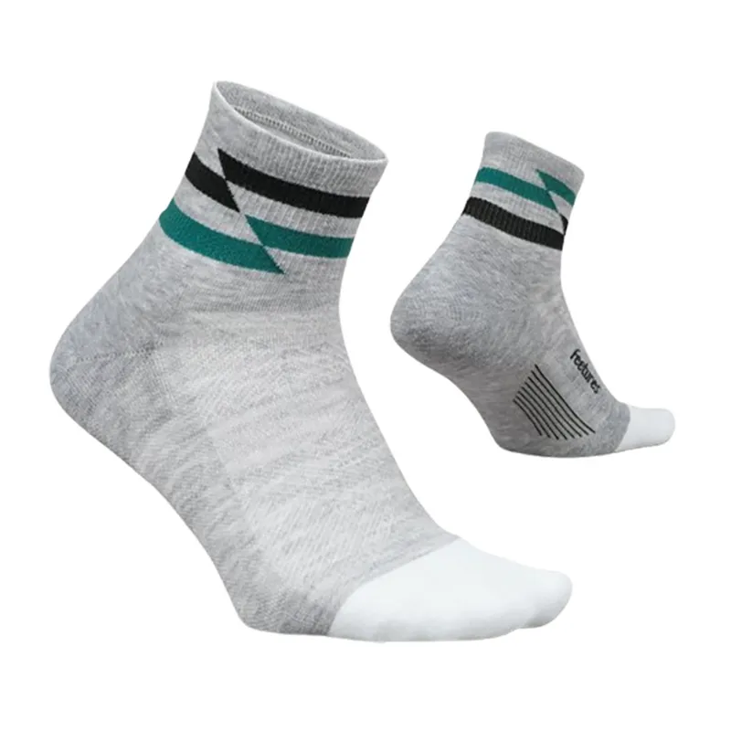 Feetures Elite Max Cushion Quarter Socks Grey Track-1