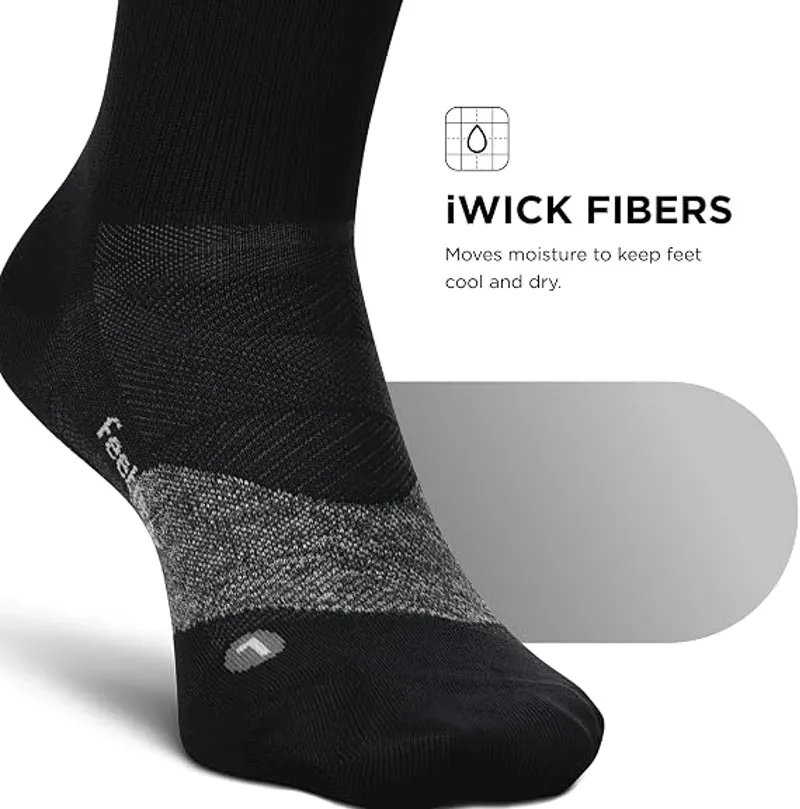 Feetures Elite Ultra Light Cushion Mini Crew Sock Black-5