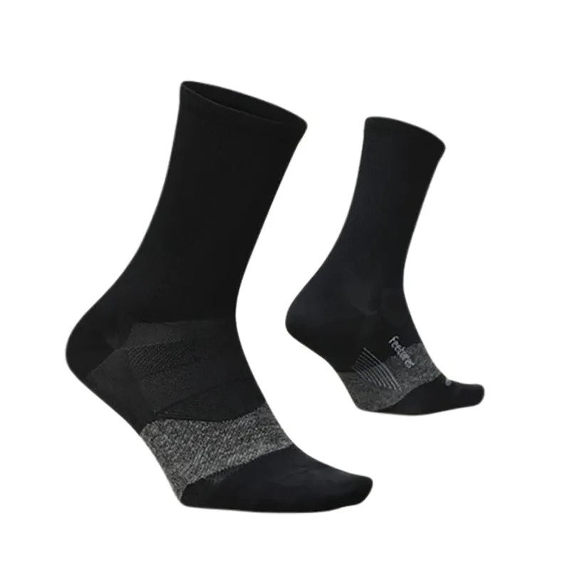 Feetures Elite Ultra Light Cushion Mini Crew Sock Black-1