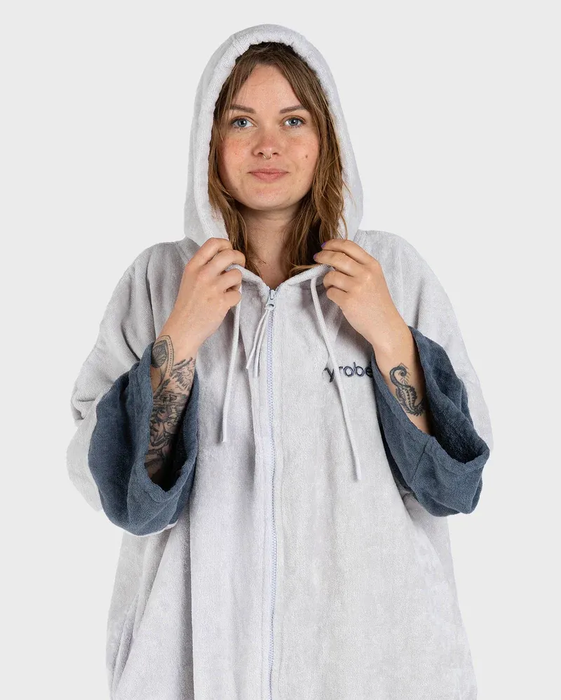 Dryrobe Full-Zip Organic Towel Changing Robe Nimbus Cloud-2