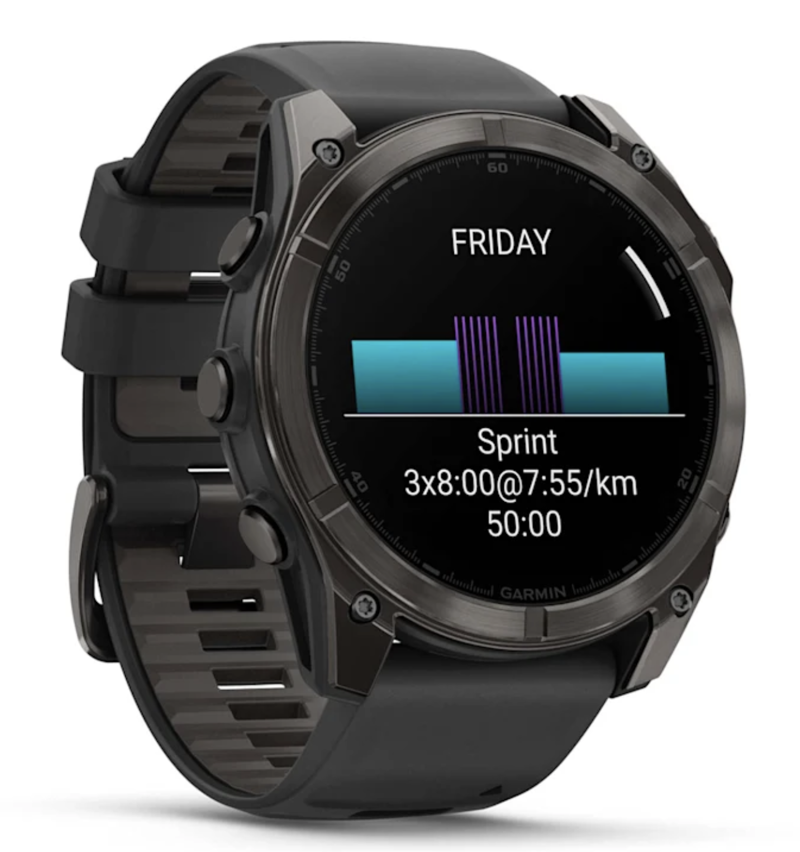 Garmin Fenix 8  51 mm AMOLED Sapphire Carbon grey DLC with Black/pebble grey silicone band-2