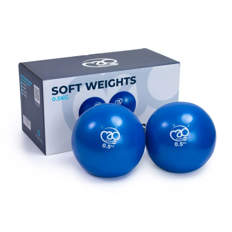 Fitness Mad Soft Pilates Weights Pair of 0.5kg Blue-3